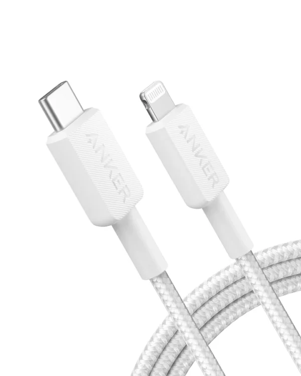 Anker Cable 322 USB-C to Lightning (6ft Braided) - White | A81B6H21