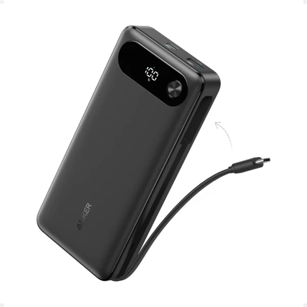 Anker Power Bank 20,000mAH 87W Built-In USB-C Cable - Black | A1383H11