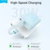 Anker Zolo Power Bank With Built-In USB-C 20,000mAh 30W - Blue | A1689H31