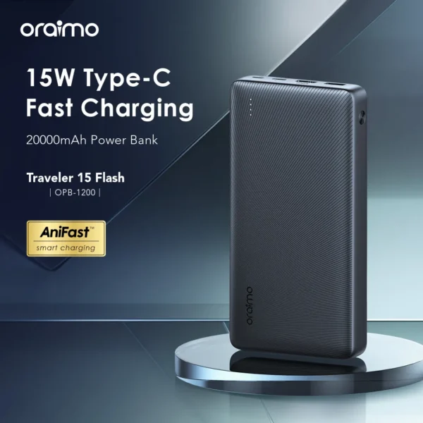 Oraimo Traveler 15 Flash OPB-1200 Power Bank 20,000mAh 15W - Black - Image 4