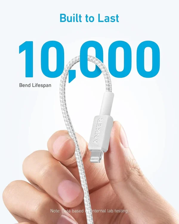 Anker Cable 322 USB-C to Lightning (6ft Braided) - White | A81B6H21 - Image 3