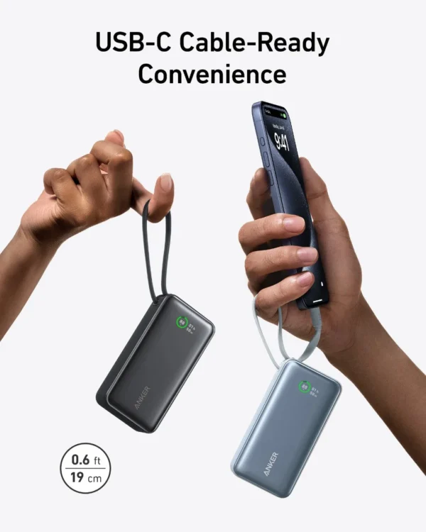 Anker Nano Power Bank With Built-In USB-C 10,000mAh 30W - Black | A1259H11 - Image 3