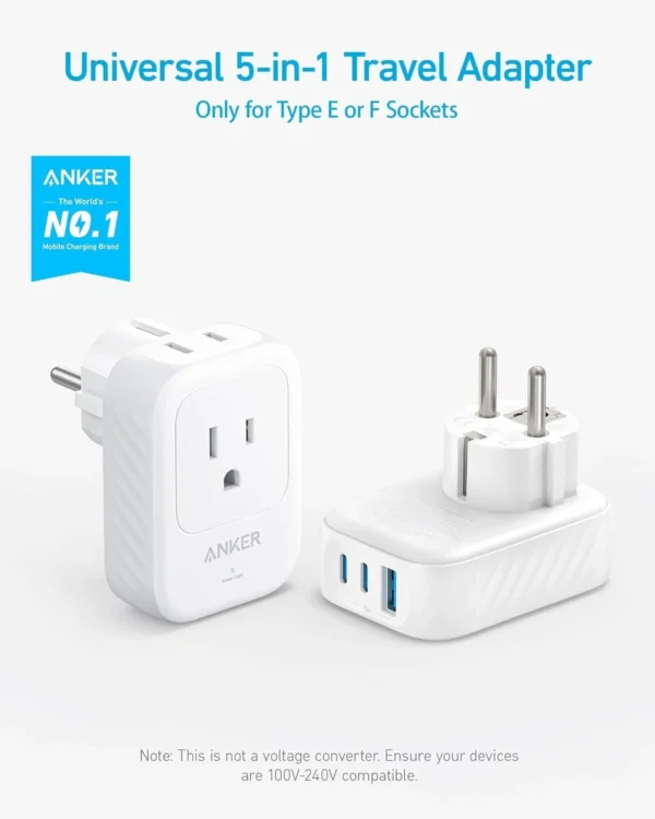 Anker Wall Charger (5-in-1) White | A92A2321 - Image 2