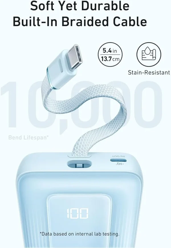 Anker Zolo Power Bank With Built-In USB-C 20,000mAh 30W - Blue | A1689H31