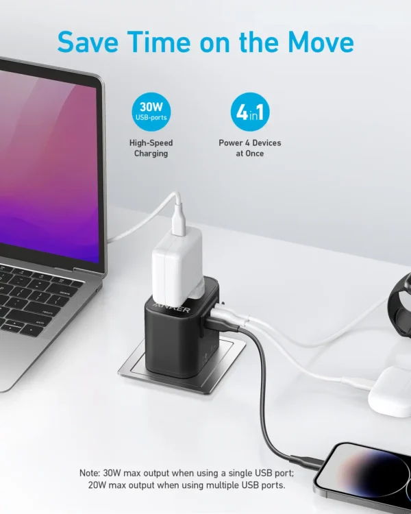 Anker 312 PowerExtend USB-C Travel Adapter 30W - Black | A9212K11 - Image 5