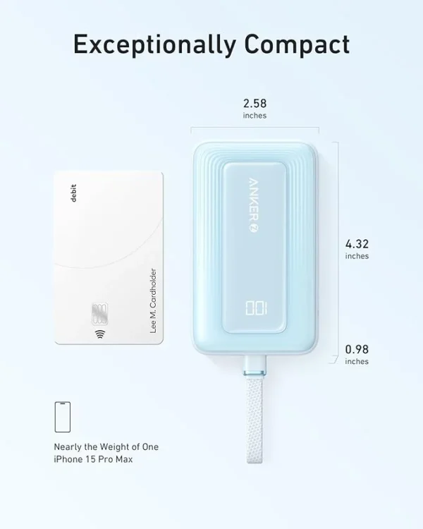 Anker Zolo Power Bank With Built-In USB-C 20,000mAh 30W - Blue | A1689H31