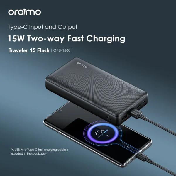 Oraimo Traveler 15 Flash OPB-1200 Power Bank 20,000mAh 15W - Black - Image 8