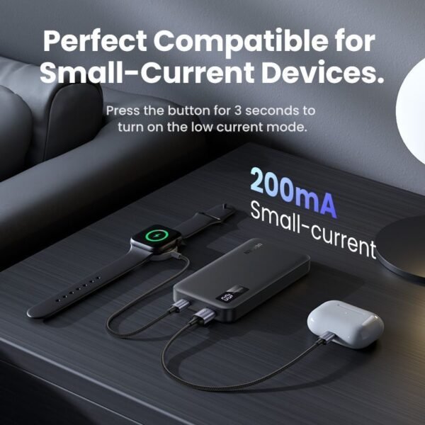 10000 mAh UGREEN 10000mAh Mini Quick Charging 20W Power Bank Black- باور بانك يوجرين 10000 ملي امبير